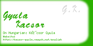 gyula kacsor business card